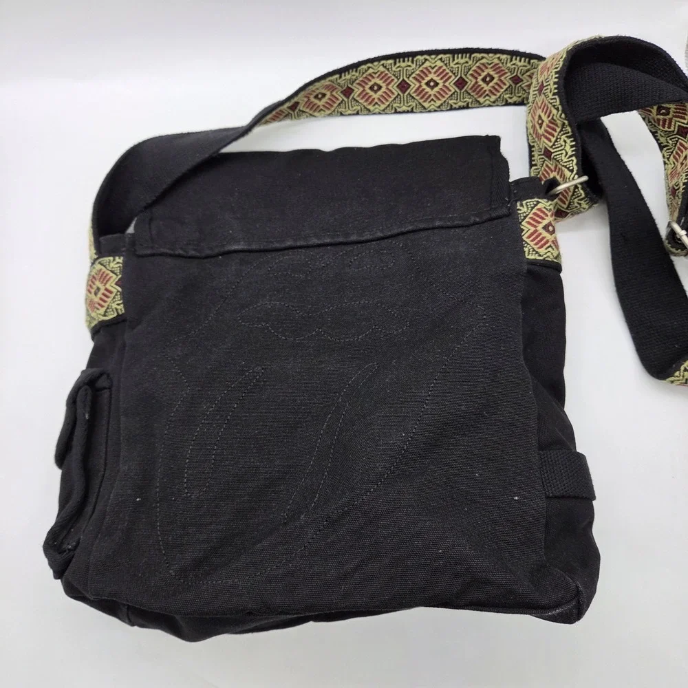 Vintage Rolling Stones Messenger Bag Rock & Roll Music Black Fabric